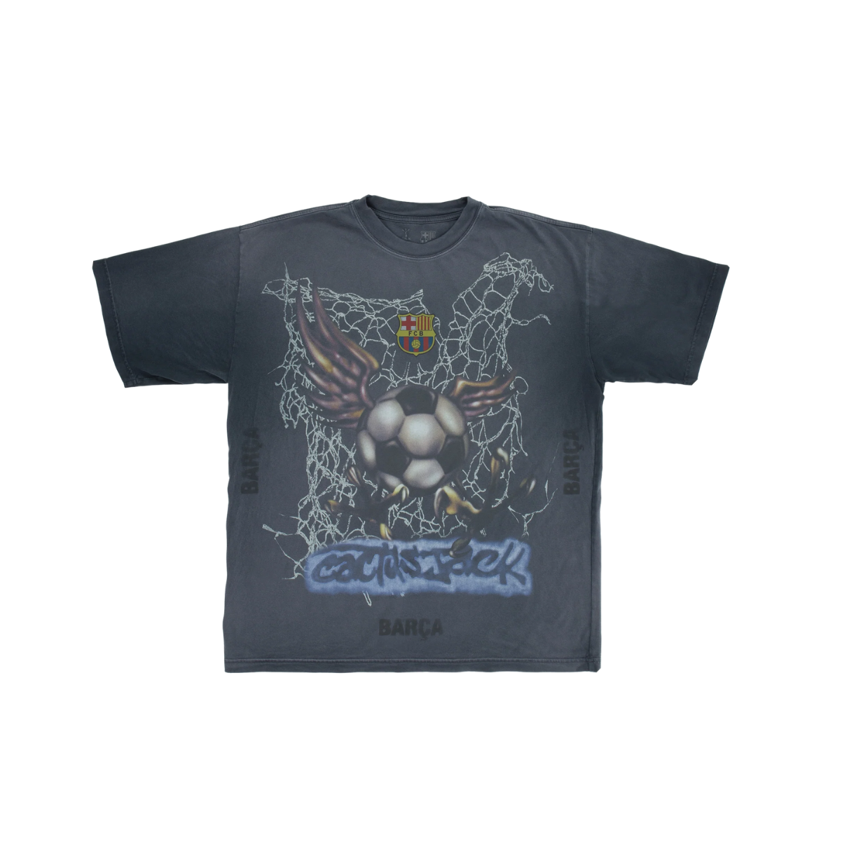Travis Scott FC Barcelona Washed Spray Logo Tee バルセロナ Travis Scott x FC Barcelona Washed Spray Logo Tee – COLLECT