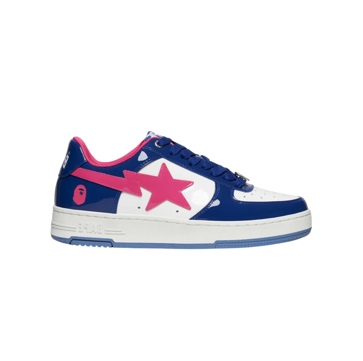A Bathing Ape Bape Sta #1 Blue – men's and women's streetwear sneakers, vibrant blue leather upper with white midsole, iconic star side logo, padded collar, durable rubber outsole, limited edition BAPE collaboration, urban fashion footwear