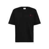 Ami Paris Small Red Ami De Coeur T-shirt Black