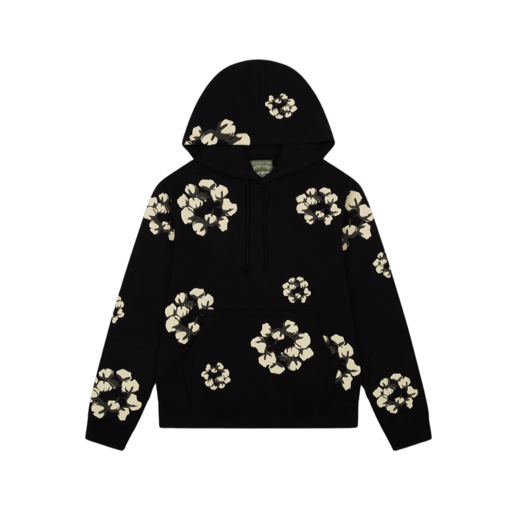 Denim Tears x CPFM Cactus Tears Wreath Hoodie Black – limited edition collaboration hoodie, Denim Tears and CPFM, black cotton pullover, streetwear with cactus wreath graphic