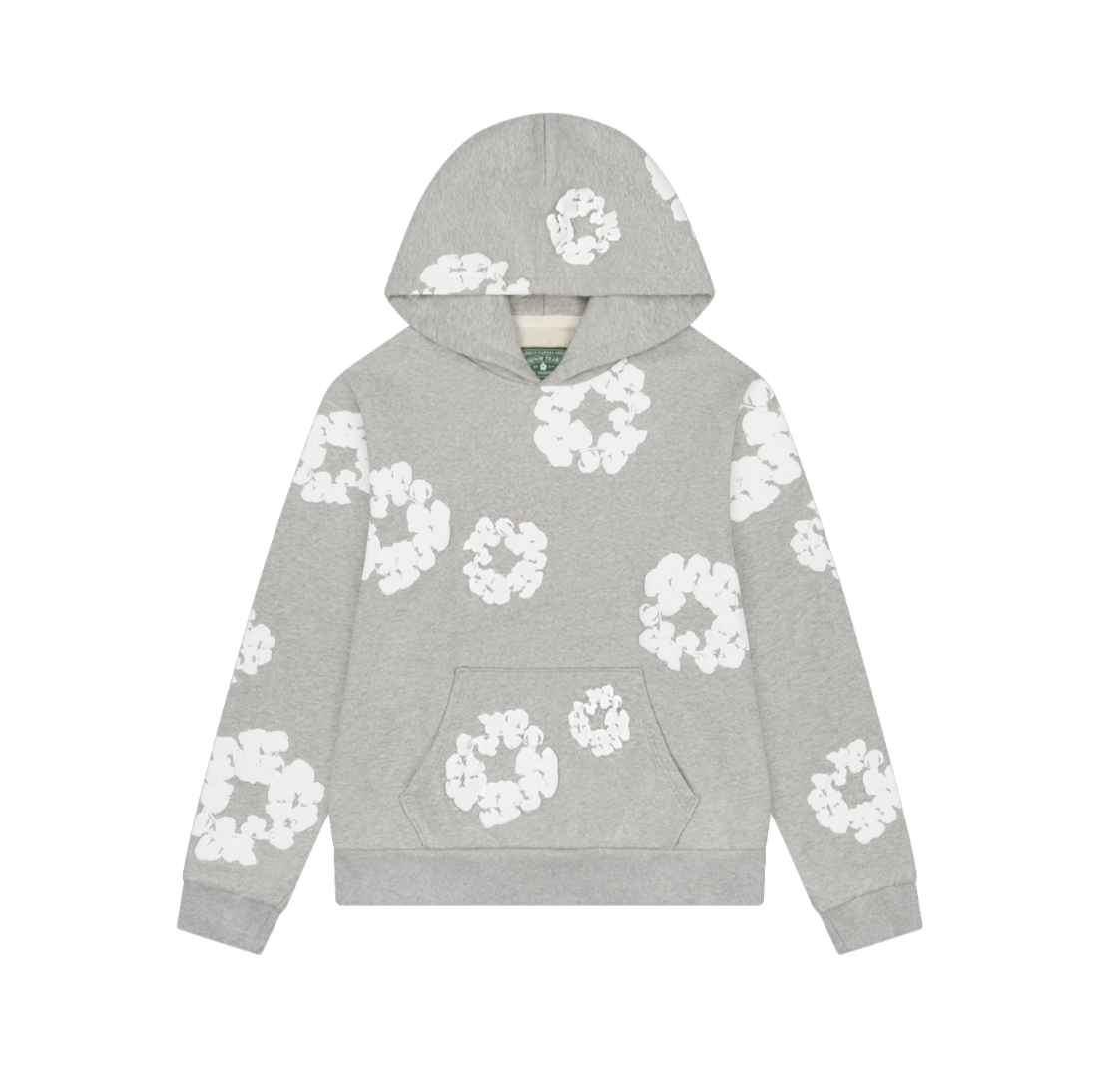 Denim Tears The Cotton Wreath Sweatshirt Grey – limited edition streetwear sweatshirt, Denim Tears brand, grey cotton blend pullover, graphic design with cotton wreath motif