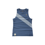 Tracksmith W Van Cortlandt Singlet - Bering Sea/Bering Sea Stripe
