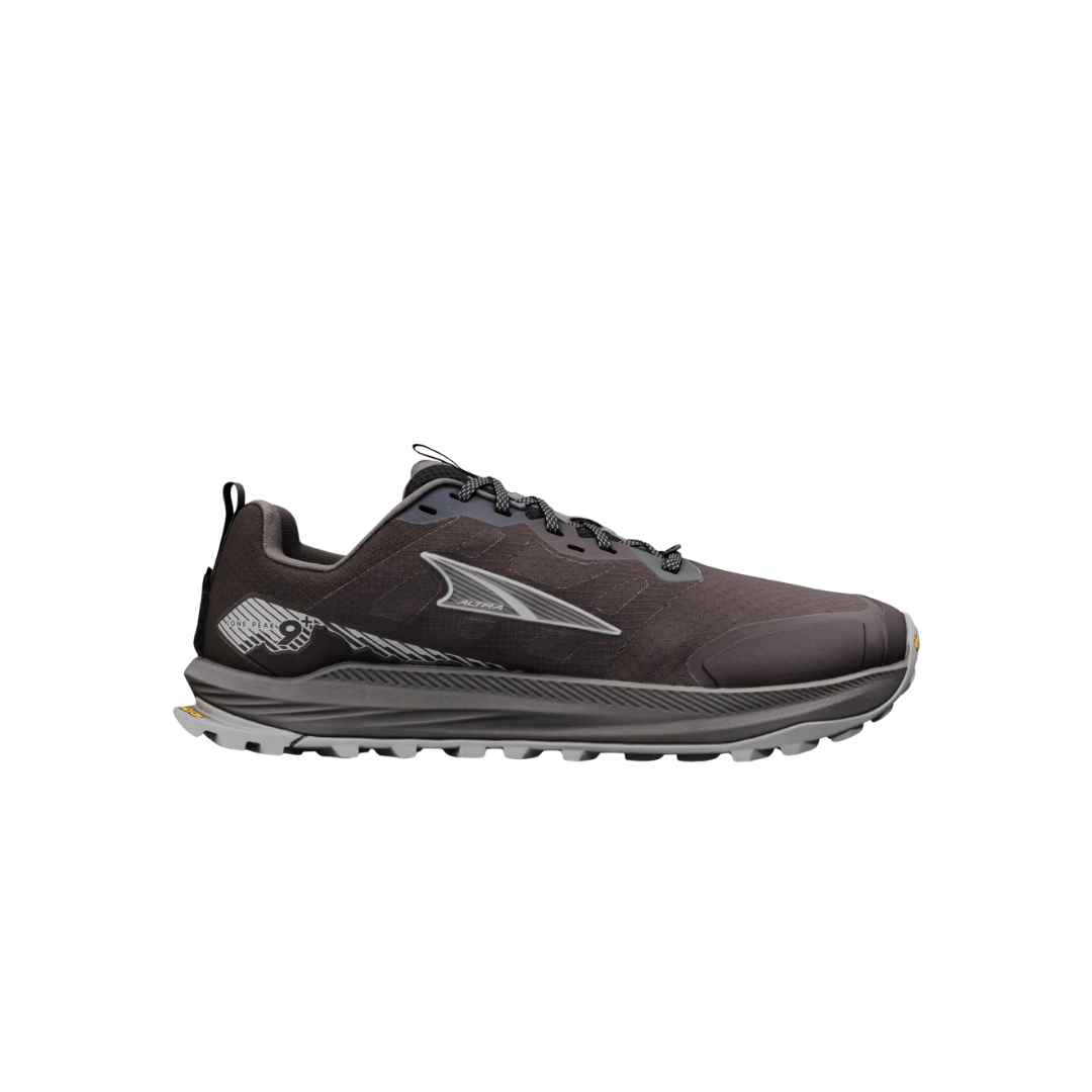 Altra M Lone Peak 9+ trail shoes in Chocolate Torte Silver Dark Gull Gray with Vibram Megagrip outsole