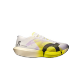 On Running Cloudboom Strike 2 U in White/Lime with carbon Speedboard® and open-weave upper