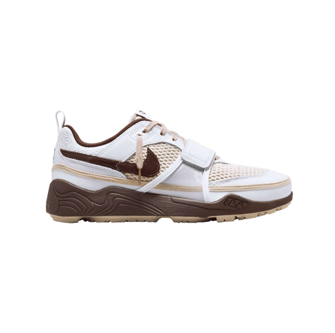 Nike Zoom Field Jaxx Travis Scott Light Chocolate – exclusive Nike trail sneakers, Travis Scott collaboration, light brown and cream colorway, rugged streetwear design with retro outdoor vibes