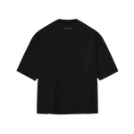 Fear of God Essentials Small Logo Tee Jet Black – unisex black t-shirt, small logo design, casual streetwear, premium cotton fabric, minimalist style