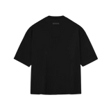 Fear of God Essentials Small Logo Tee Jet Black – unisex black t-shirt, small logo design, casual streetwear, premium cotton fabric, minimalist style