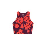 Bandit Cadence Race Crop with CF Zip Floral Fig / Intense Red