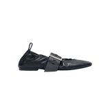 ALOHAS Sarea Black Leather Ballet Flats