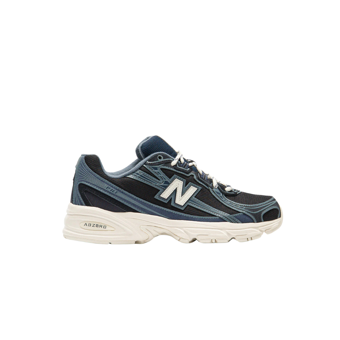 New Balance 740 sneakers in Dark Night Sea Salt with open-knit mesh upper