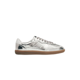 ALOHAS Tb.490 Rife Shimmer Silver Cream leather sneakers with metallic finish