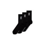 On Running Logo Sock High 3P U in Black with ribbed cuff and logo detailing