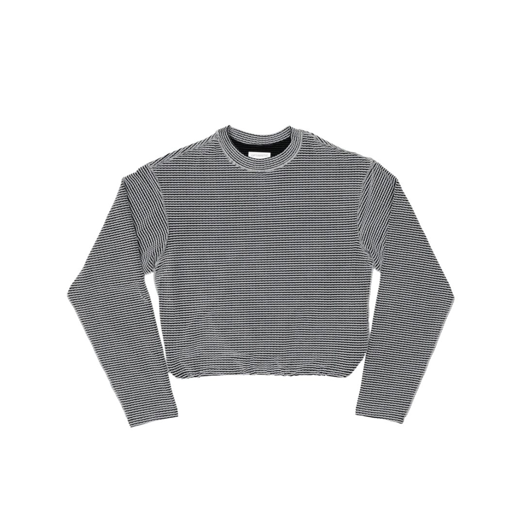 Optimistic Runners Cropped Warm Longsleeve in Light Grey for running and layering
