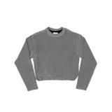 Optimistic Runners Cropped Warm Longsleeve in Light Grey for running and layering