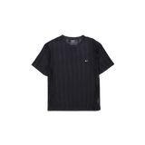Optimistic Runners Glossy T-Shirt in Black with glossy vertical lines