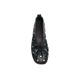 ALOHAS Rosalind All Studs Vintage Effect Brown Leather Ballet Flats