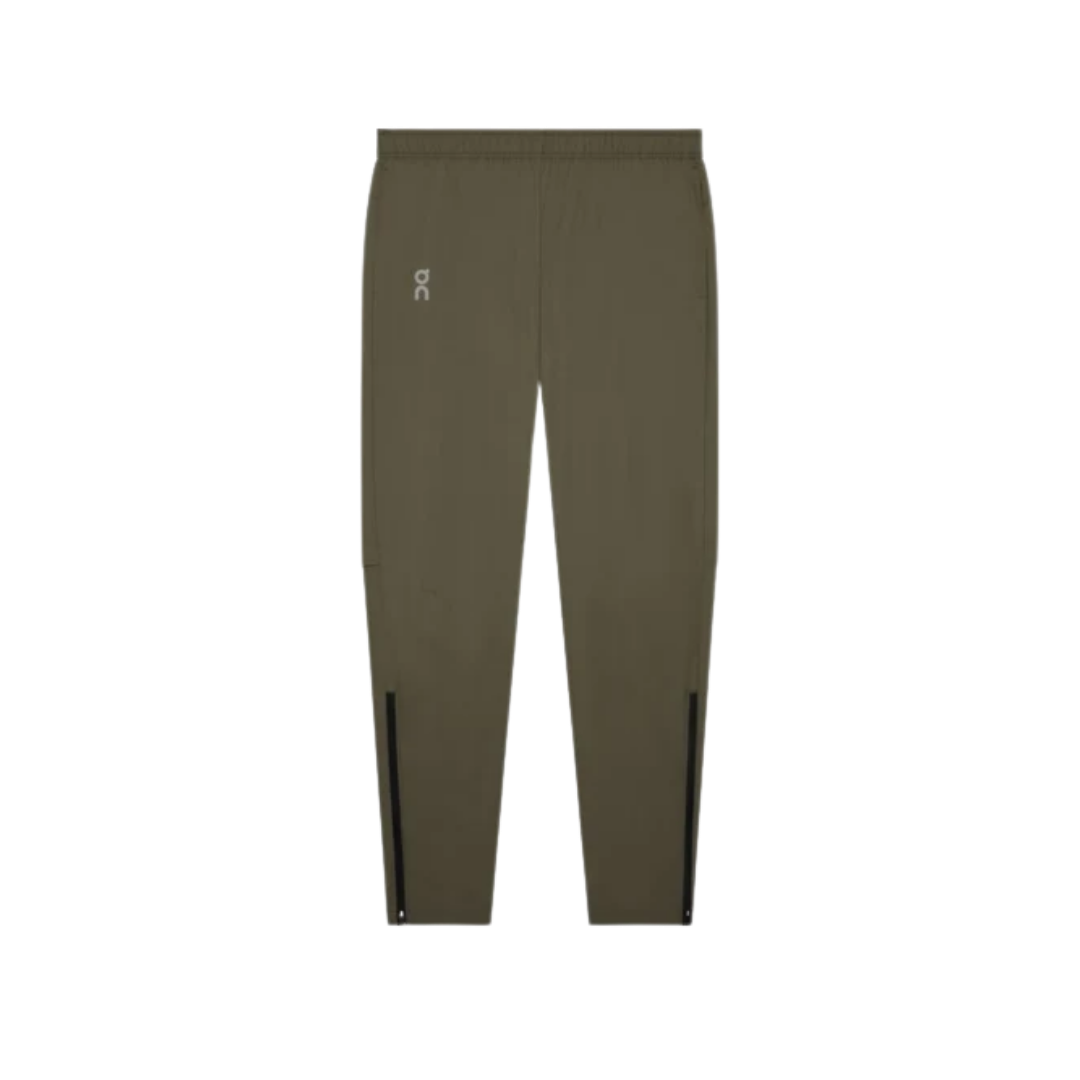 On Running Core Pants M in Bark with stretch fabric and side zip hems