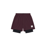 SAYSKY Pace 2 in 1 Shorts 5" - Burgundy