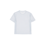 Optimistic Runners Glossy T-Shirt in Ice Blue with glossy vertical lines