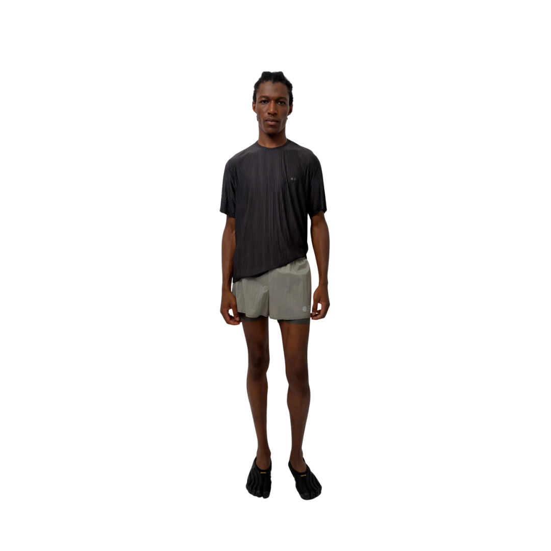 Optimistic Runners Layered Shorts AW26 in Grey for running and training