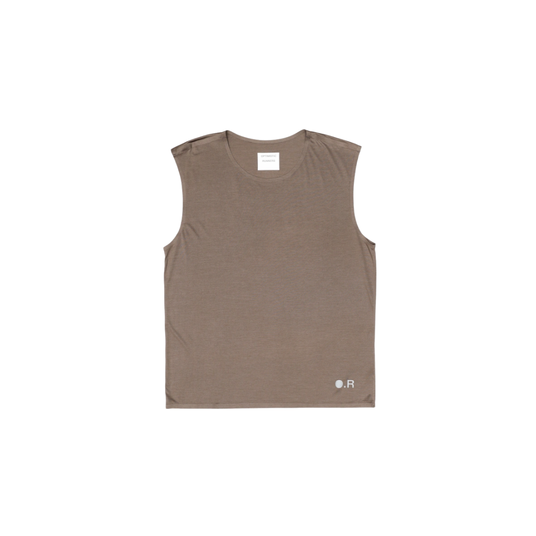 Optimistic Runners Recycled OR Tank Top AW26 in Brown