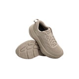 HOKA W Bondi 7 in Archival Taupe with cushioned sole and vegan upper