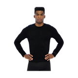 Bandit Seamless Men’s Wool LS Crewneck Top – Black