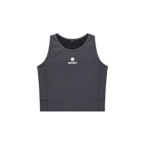 SAYSKY Women’s Combat Rib Crop Top in Grey with integrated power mesh bra