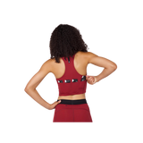 Bandit W Gridlock VNeck Crop Berry Berry