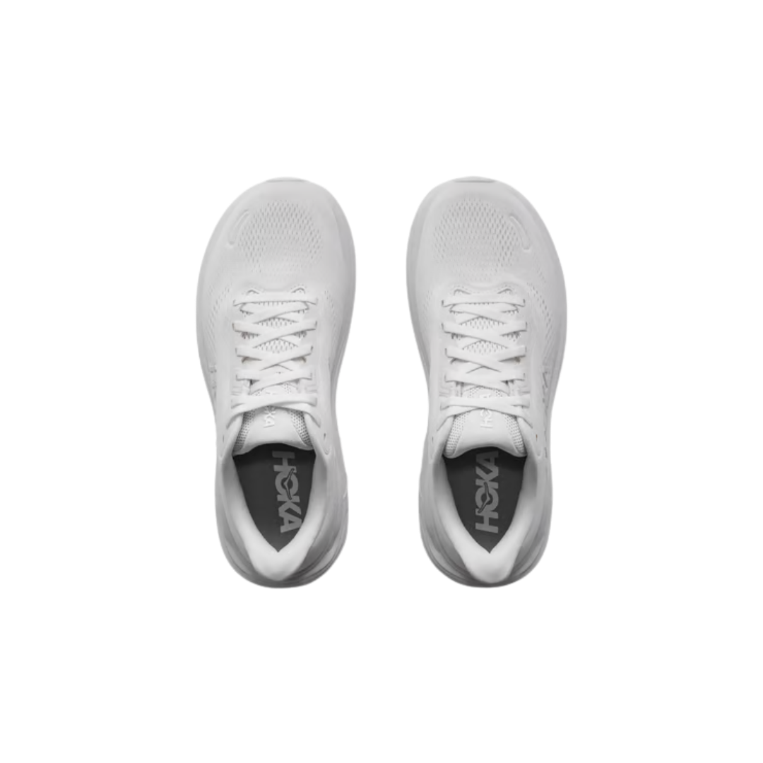 HOKA M Clifton 11 daily running shoe in White with mesh upper