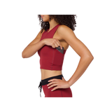 Bandit W Gridlock VNeck Crop Berry Berry