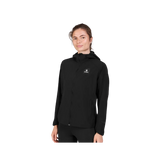 SAYSKY Clean Pace Flex Hooded Jacket in Black with adjustable hood and reflective details