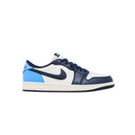 Air Jordan 1 Low OG Obsidian UNC – unisex low-top sneakers with premium leather upper, obsidian navy and university blue colorway, retro OG silhouette, iconic Swoosh branding, perforated toe box, classic basketball streetwear style