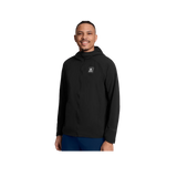 SAYSKY Clean Pace Flex Hooded Jacket in Black with adjustable hood and reflective details