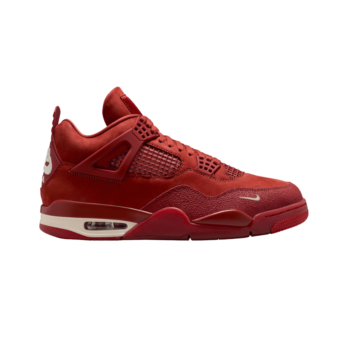 Air Jordan 4 Retro OG SP Nigel Sylvester Brick by Brick – limited-edition high-top sneakers in sail and fire red colorway, designed by pro BMX rider Nigel Sylvester, premium leather and suede upper, brick-textured TPU accents, visible Air-Sole cushioning, OG Jordan 4 silhouette with lifestyle performance crossover