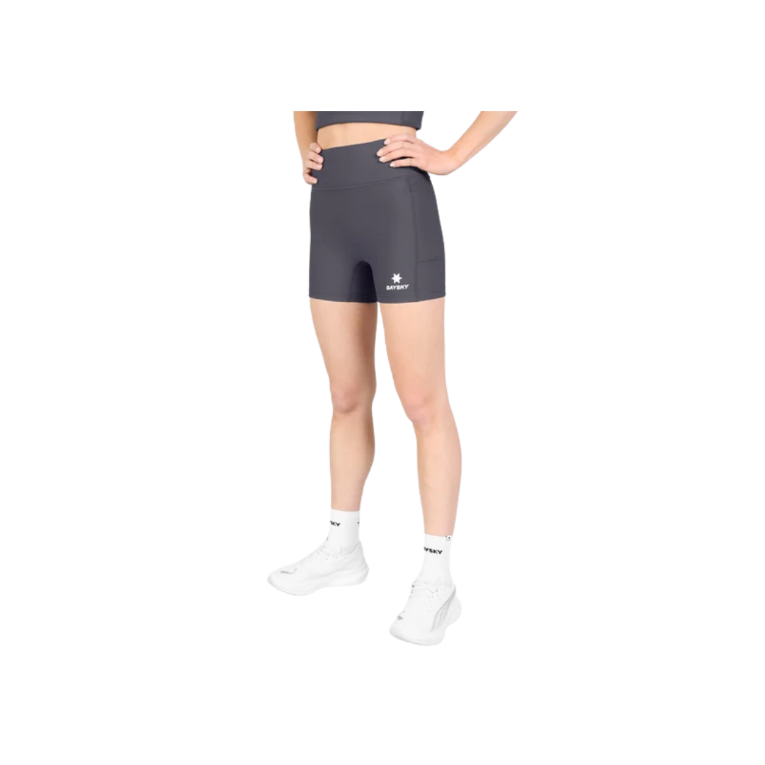 SAYSKY Women’s Combat+ Rib 4-inch Short Tights in Grey