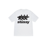 Stüssy Surfwalk Pigment Dyed Tee in white with a relaxed fit and surf-inspired streetwear design