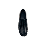 ALOHAS Aven Black Leather Loafers