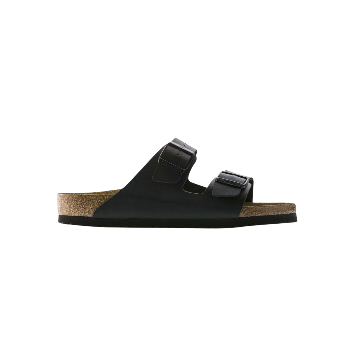 Birkenstock Arizona BirkoFlor Black – classic Birkenstock sandals, black BirkoFlor synthetic upper, adjustable two-strap design, ergonomic footbed, durable casual footwear