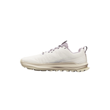 Altra W Lone Peak 9+ trail shoes in Perfectly Pale Pearl Bark with Vibram Megagrip outsole