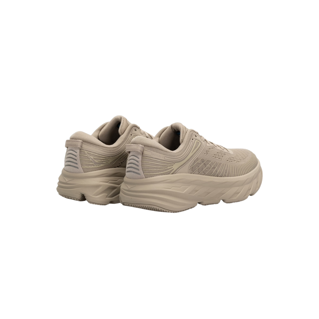 HOKA W Bondi 7 in Archival Taupe with cushioned sole and vegan upper