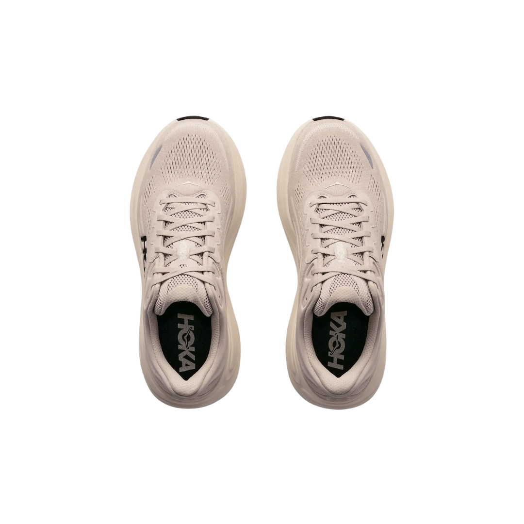 HOKA Bondi 9 Running Shoes in River Rock Grey / Alabaster