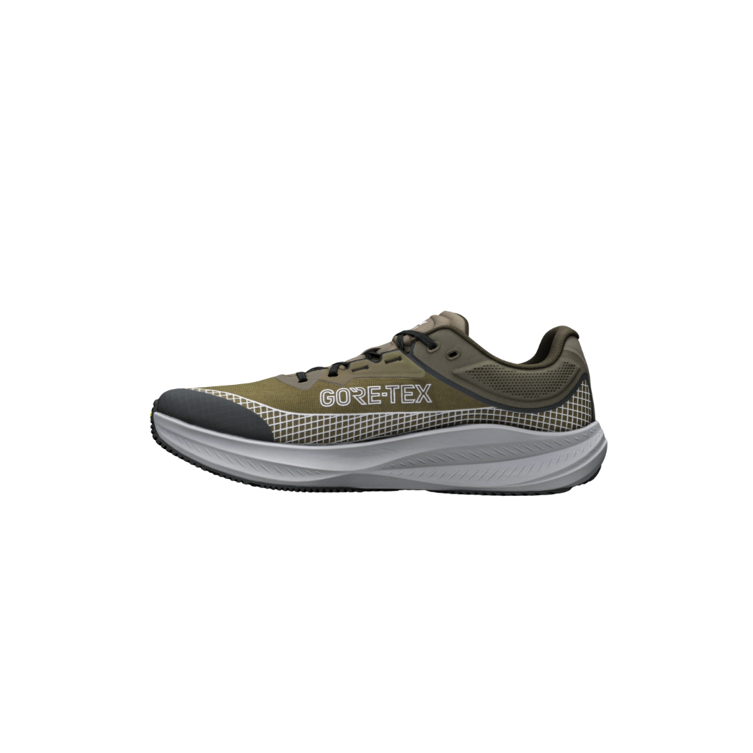 Altra M Torin 9 GTX running shoes in Dark Olive Silver Night Owl with GORE-TEX protection