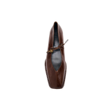 ALOHAS Sway Beads Rift Brown Leather Ballet Flats