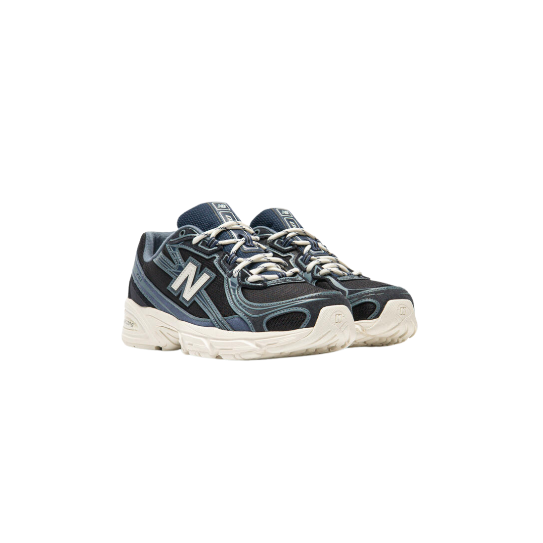 New Balance 740 sneakers in Dark Night Sea Salt with open-knit mesh upper
