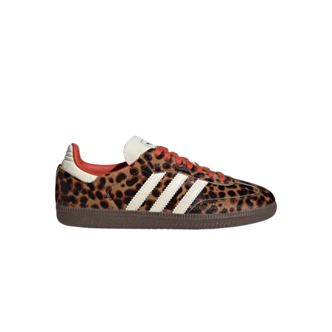 adidas Samba OG Preloved Red Leopard sneakers – limited edition red leopard print shoes, classic retro silhouette