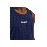 Bandit M vento Singlet Embossed Houndstooth  NY Navy Vintage Blue