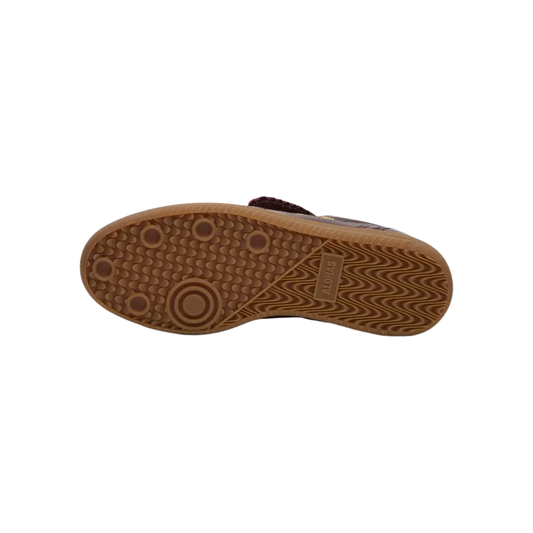 ALOHAS TB 490 Club Onix Leather Sneakers in Deep Burgundy