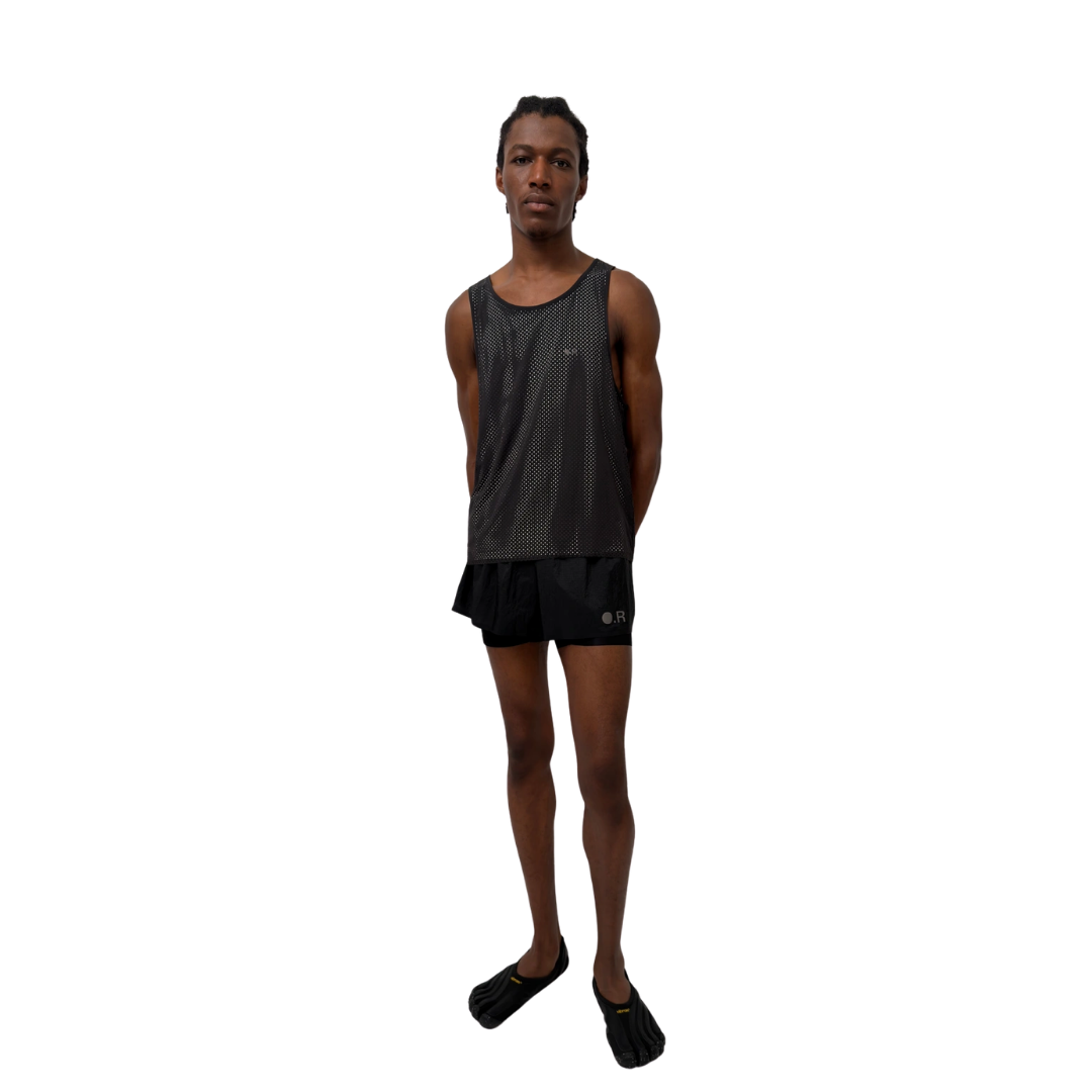 Optimistic Runners Layered Shorts AW26 in Black for running and training