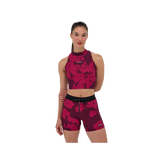 Bandit W Cadence Printed Mockneck Race Crop Printed Fig/Berry